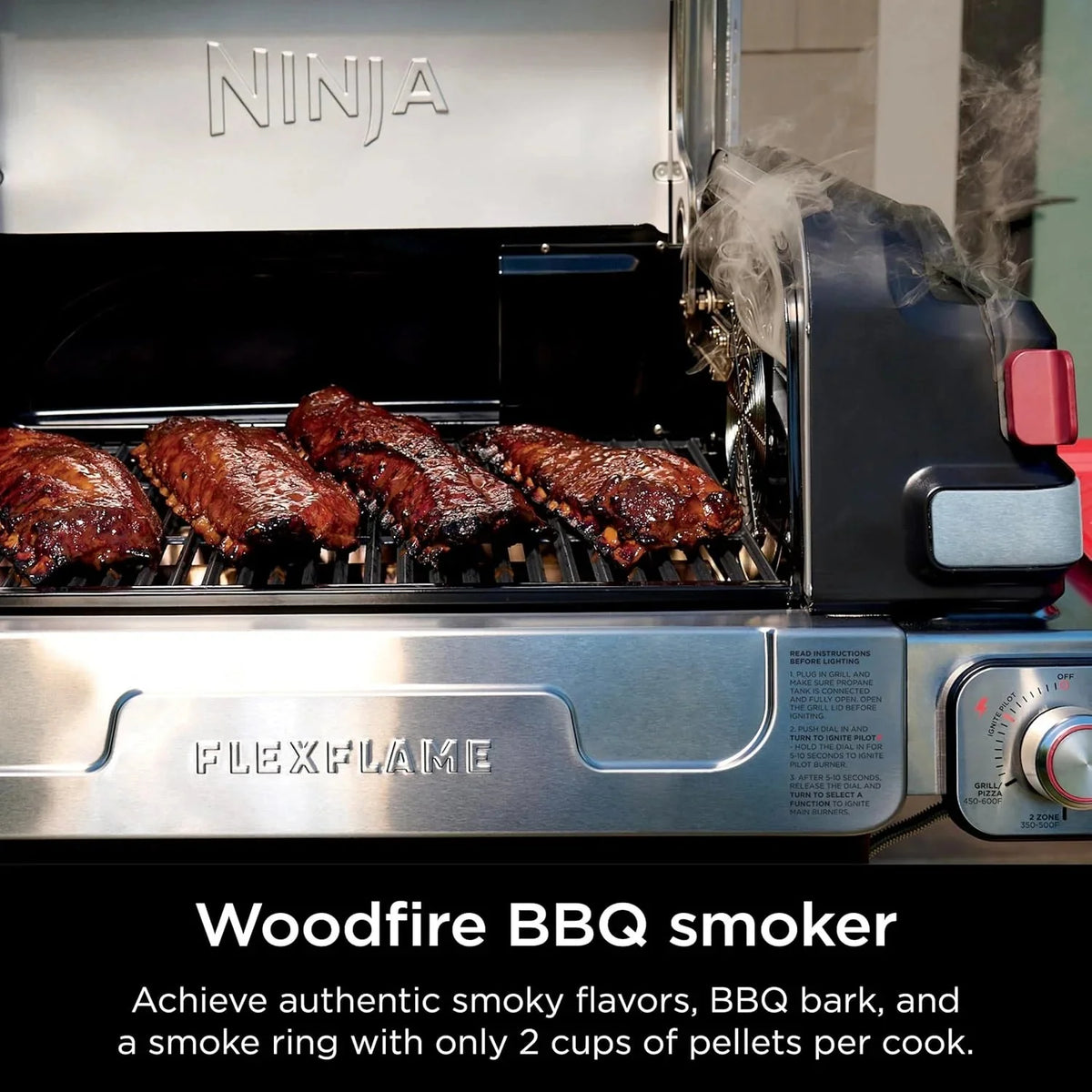 5-in-1 Electric and Propane Grill. 3-Burner Outdoor BBQ Grill and Smoker with Digital Controls. Griddle and Pizza Maker. Stainless Steel