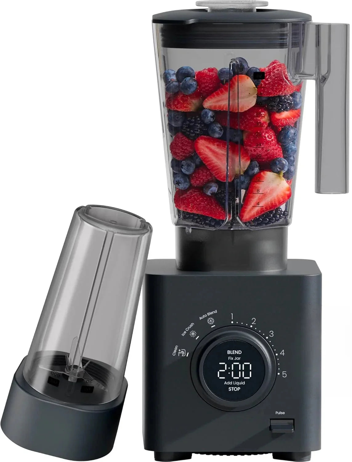 48 oz Countertop Blender for Smoothies. 1380W Motor to Crush Ice. Nuts. and Frozen Fruit with Stainless Steel Blade. Auto Blend Function. Includes 20