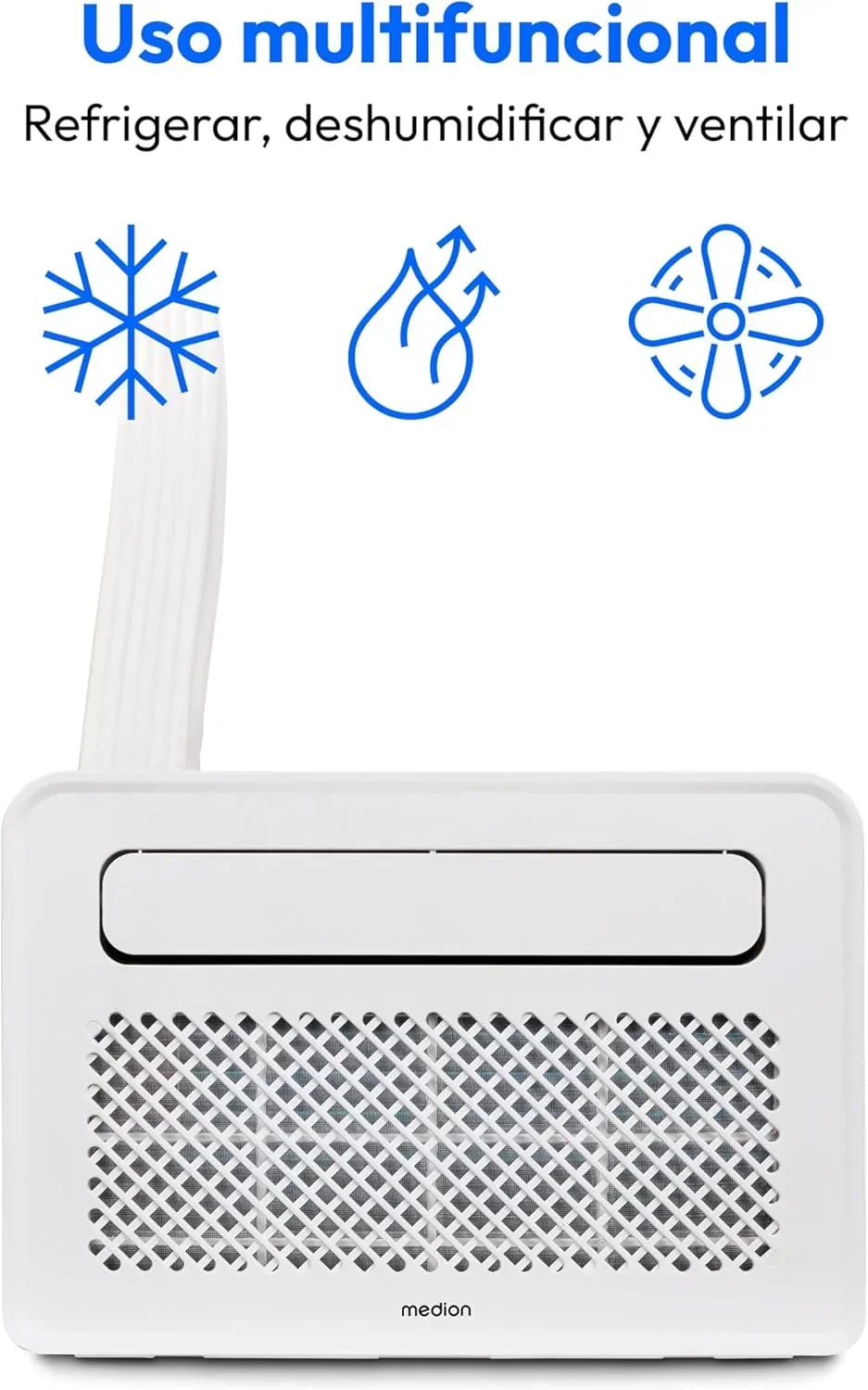 MEDION Smart Split Aire Acondicionado Caravana P502 (5000 BTU. 3 en 1. Refrigeración. Deshumidificación. Ventilador. hasta 12 m². ideal para caravanas