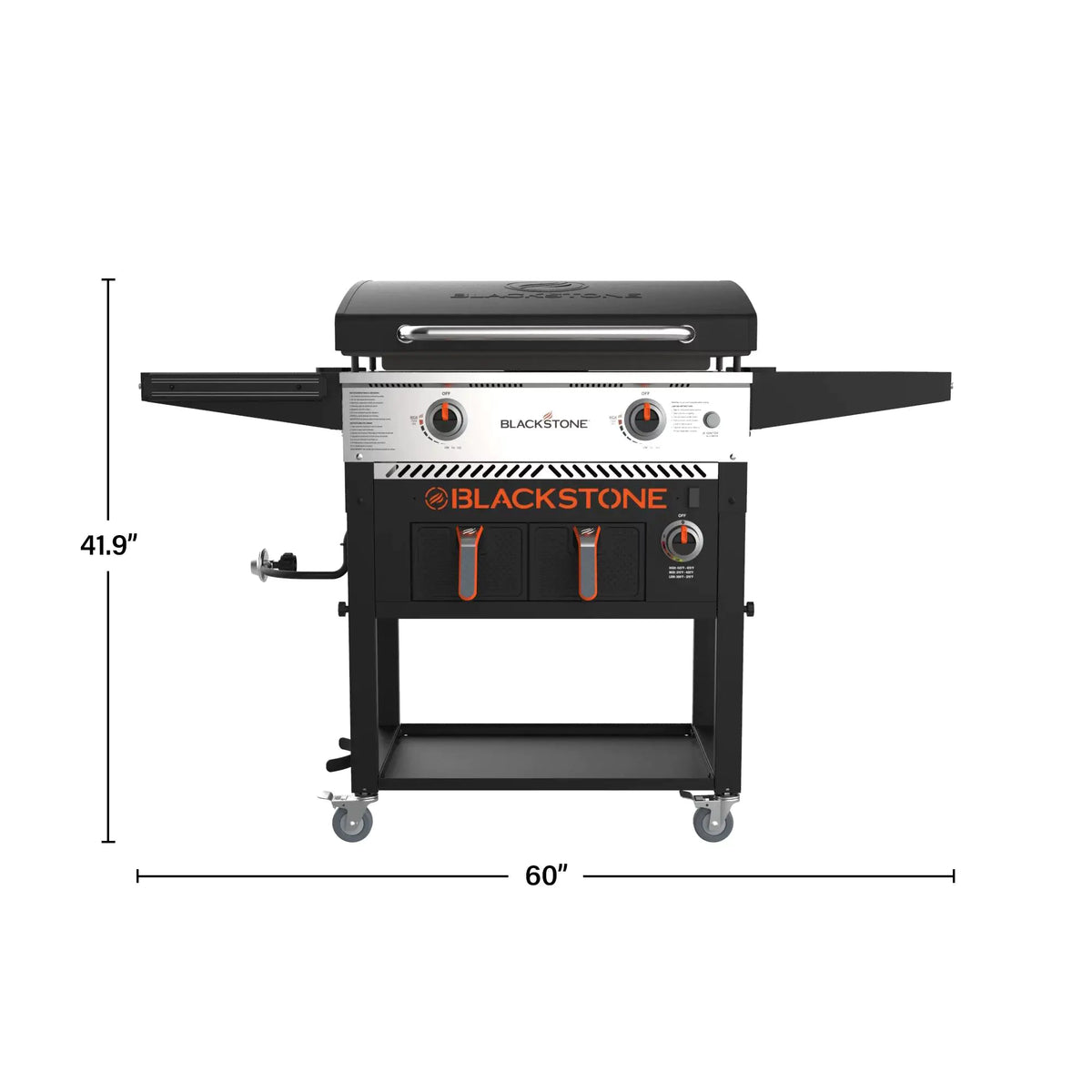 28-Inch 2-Burner Griddle with Electric Air Fryer and Hood