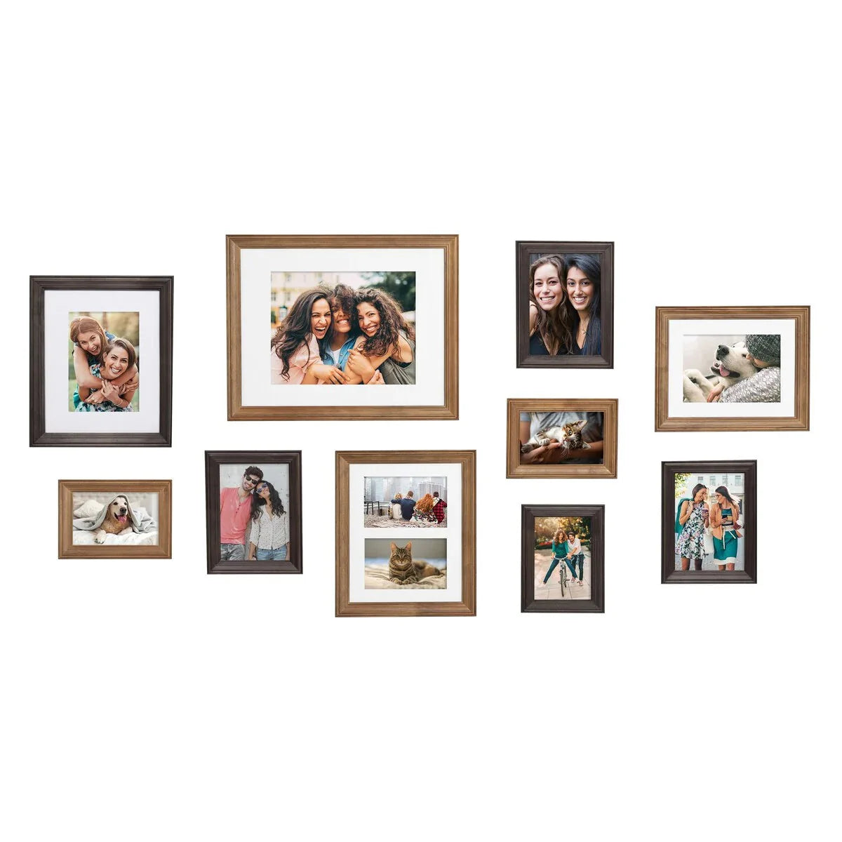 10-Piece Wood Gallery Wall Picture Frame Set. Decorative Photo Display Frames for Living Room. Bedroom and Home Decor