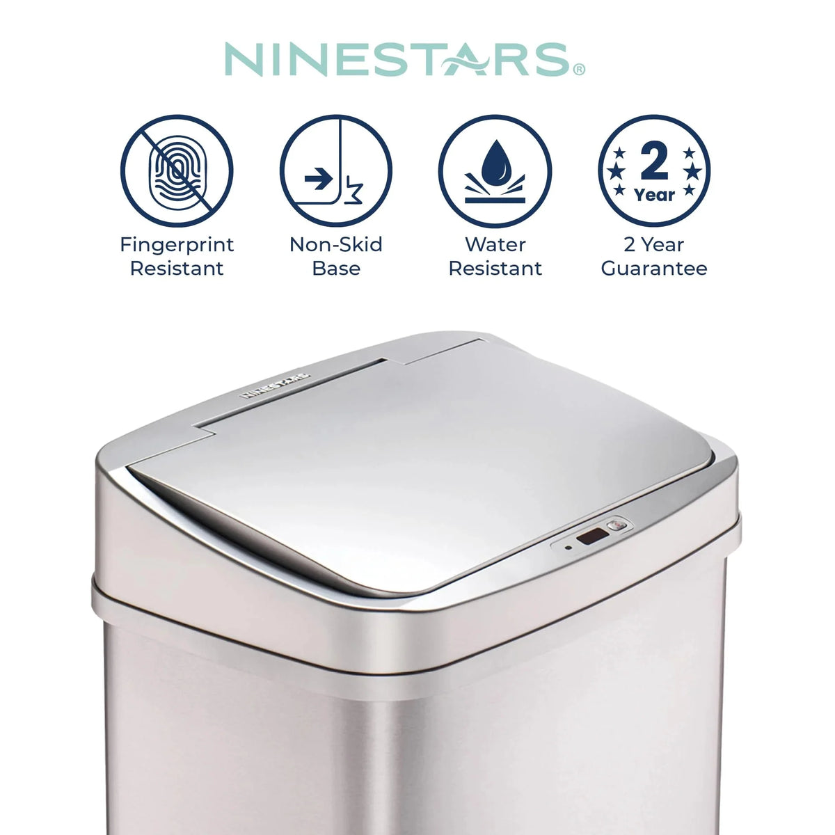 13 Gallon Touchless Motion Sensor Trash Can. Automatic Hands-Free Kitchen Garbage Bin with Sensor Lid