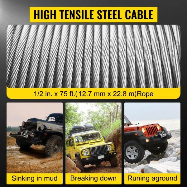 18.000 LBS Electric Winch. 12V Steel Cable Winch. Off-Road Towing Winch for ATV. UTV. Truck and Trailer