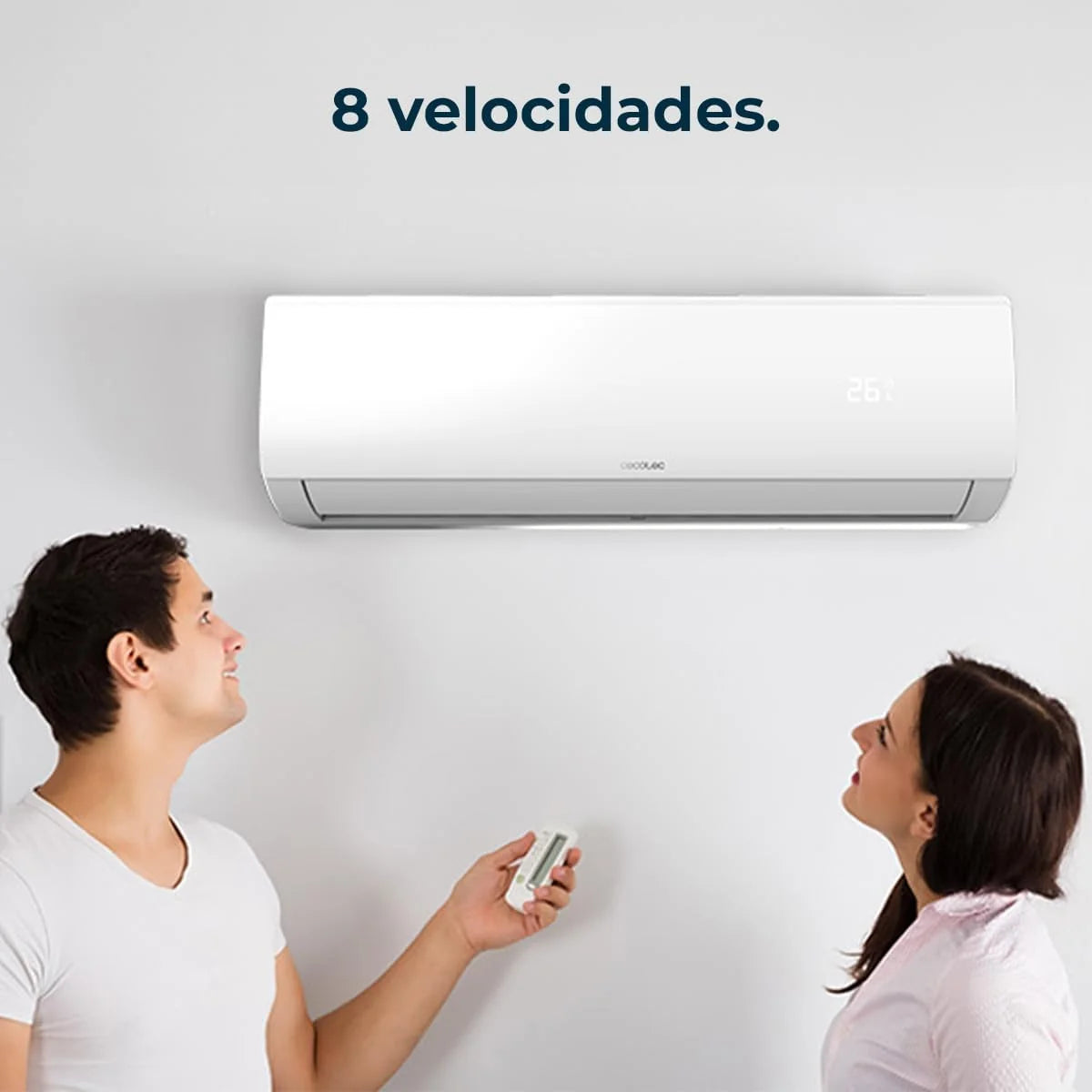Cecotec Aire Acondicionado Split AirClima 9000 Smartfresh. 9000 BTU. Motor DC. Bomba de Calor. Mando a distancia. Pantalla LED. Sistema Inverter. 5