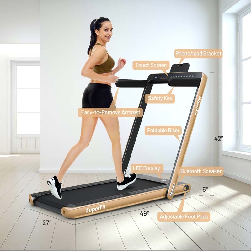 2-in-1 Folding Electric Treadmill. 2.25 HP. Under-Desk. with Dual Display and Smart App Control