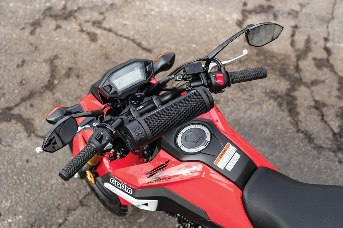 300W Waterproof Bluetooth Motorcycle Sound Bar – Handlebar Mount. Satin Black
