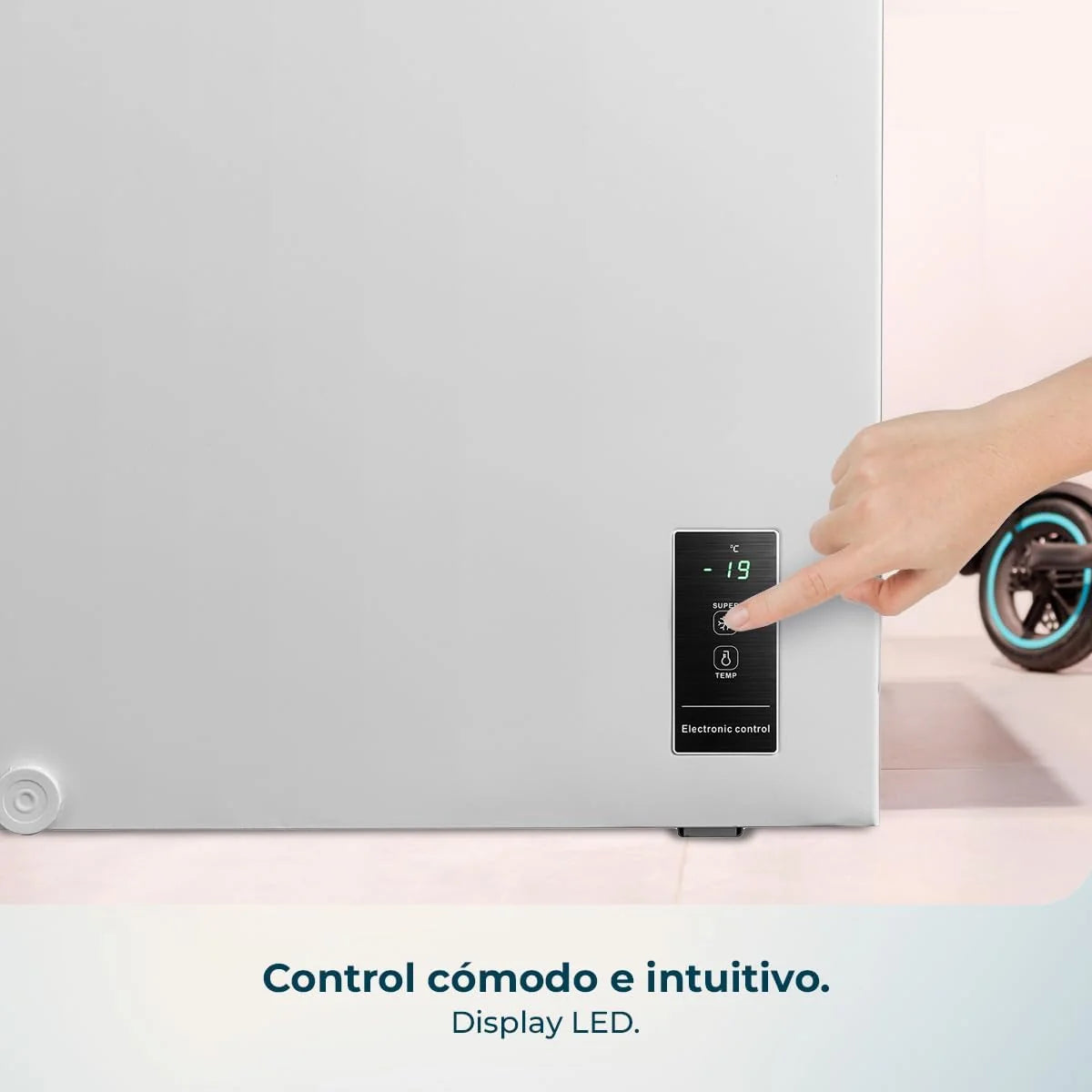 Cecotec Congelador Horizontal 143L Bolero CoolMarket Chest 143P White E. Cesta con Asas. Control Electrónico LED. UltraContact D-Cool. Dual Function.