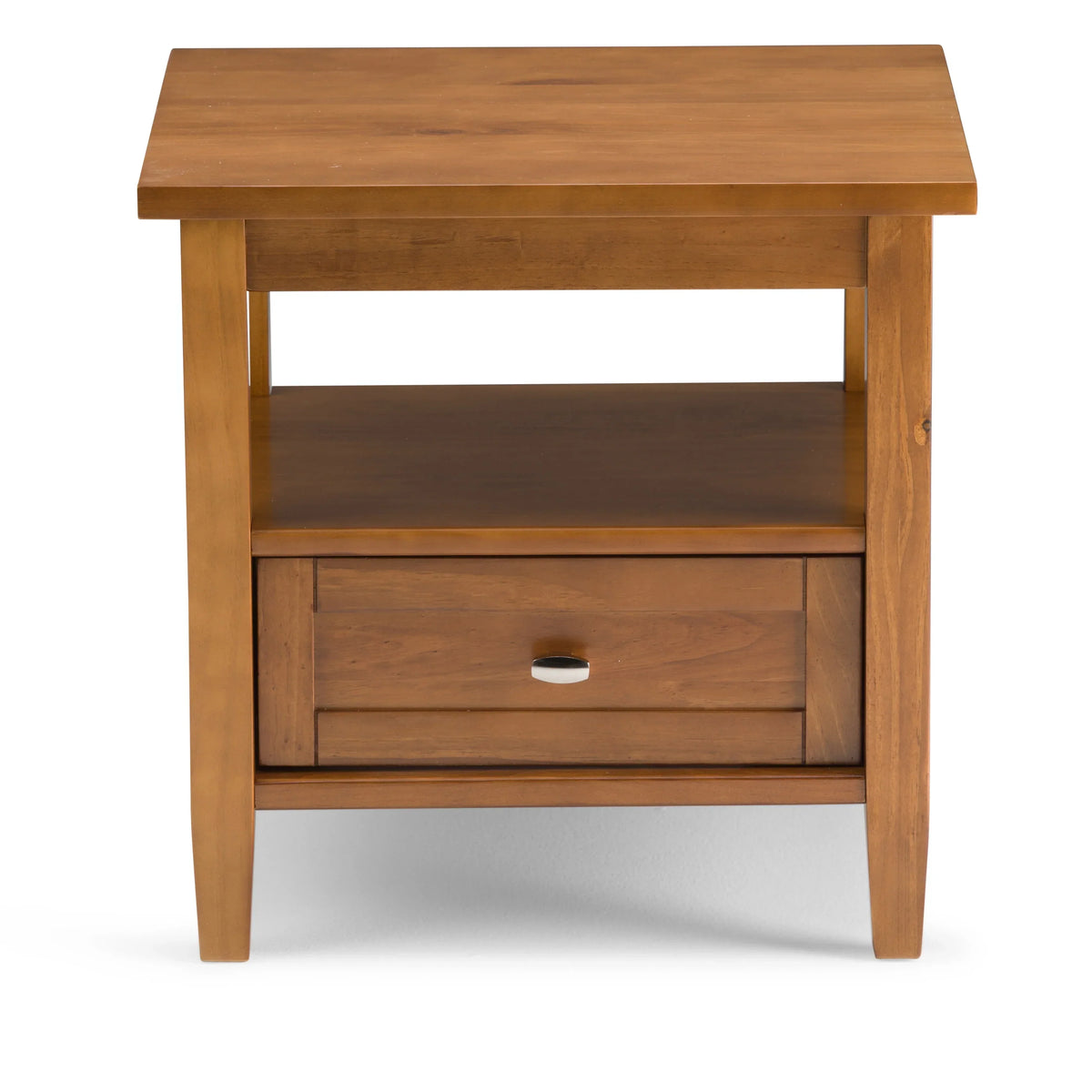 20 Inch Wide Solid Wood Rectangle End Table. Transitional Side Table