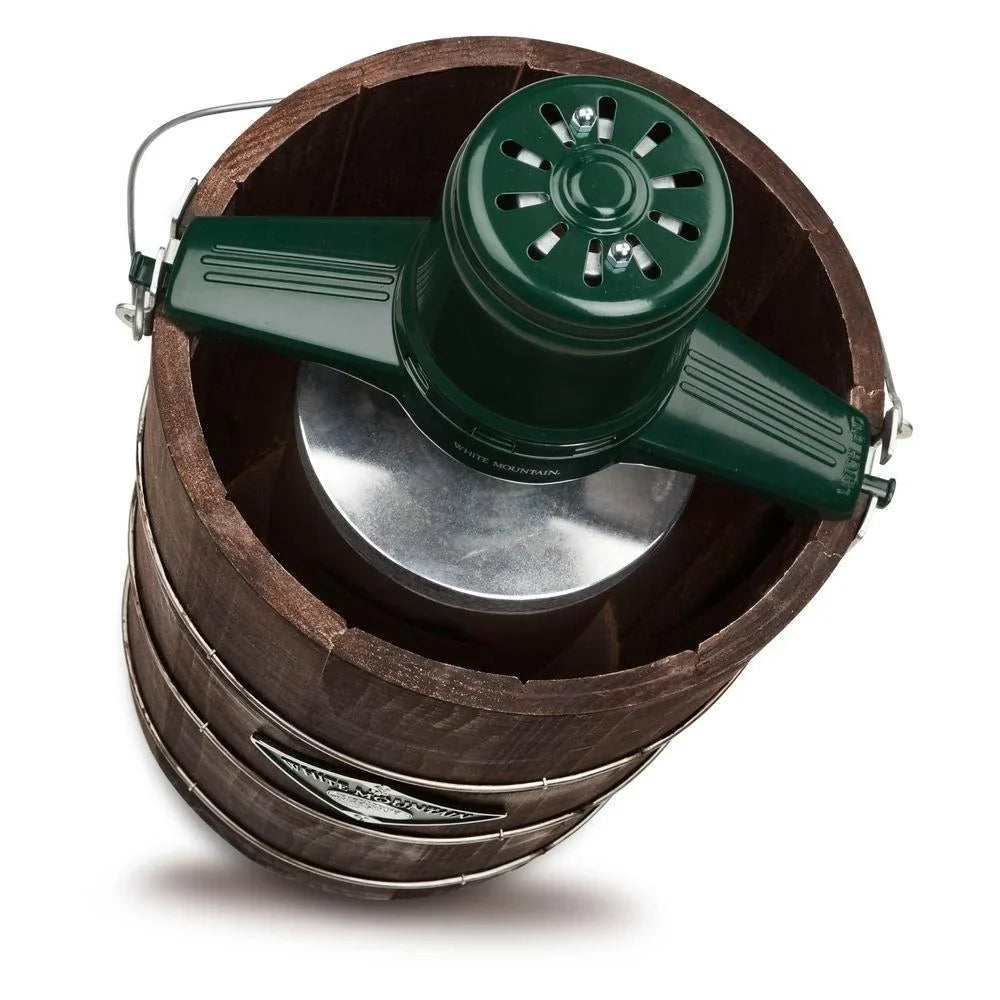 6-Quart Electric Ice Cream Maker. Green and Brown