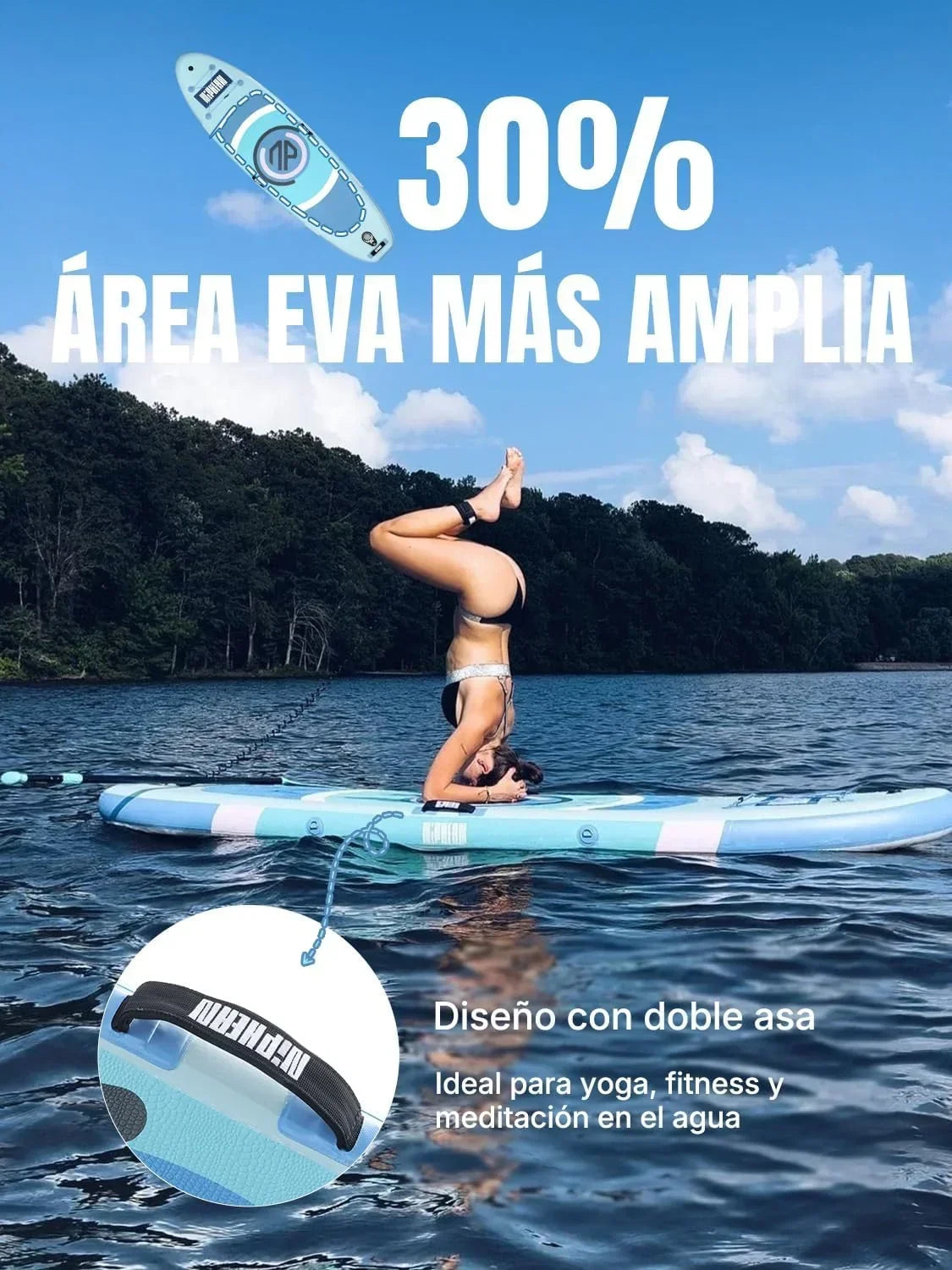 Niphean Tabla Paddle Surf Hinchable. Tabla de Paddle Surf 305 cm con Aletas de Equilibrio para Principiantes y Accesorios Resistentes. Sup Board para