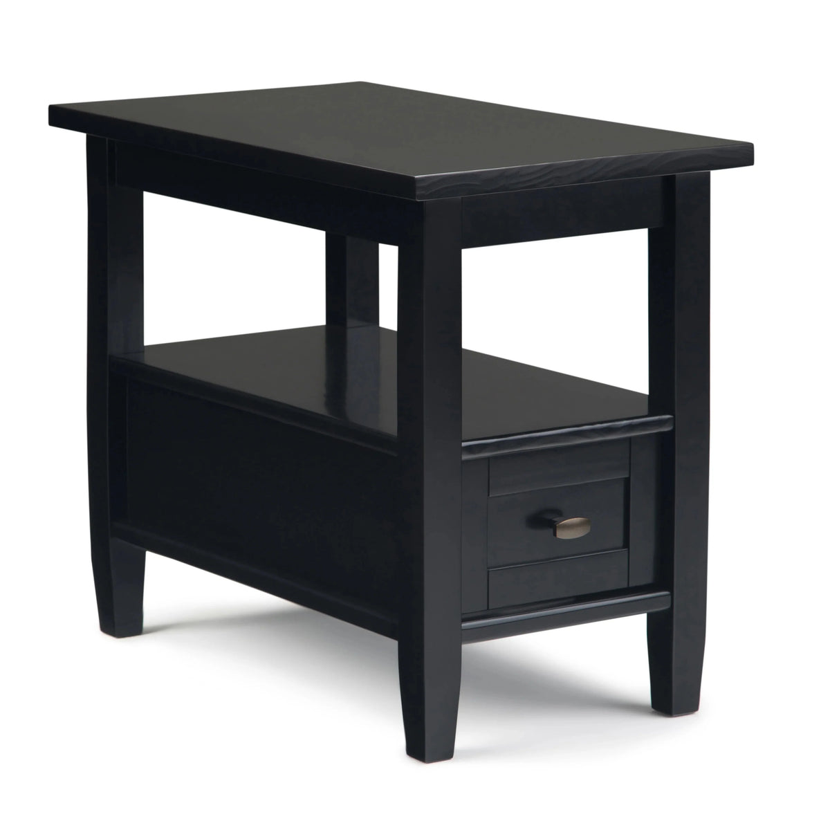14 Wide Solid Wood Narrow Side Table. Rectangle Transitional Style Accent Table