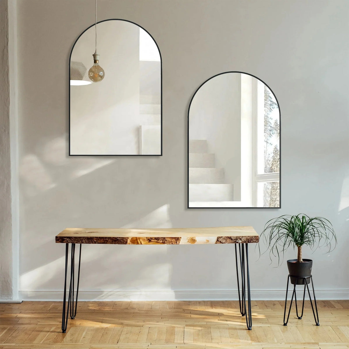 2 Pack 36x24 Inch Arched Bathroom Vanity Mirrors. Wall Mounted Decorative Mirrors for Bathroom and Bedroom