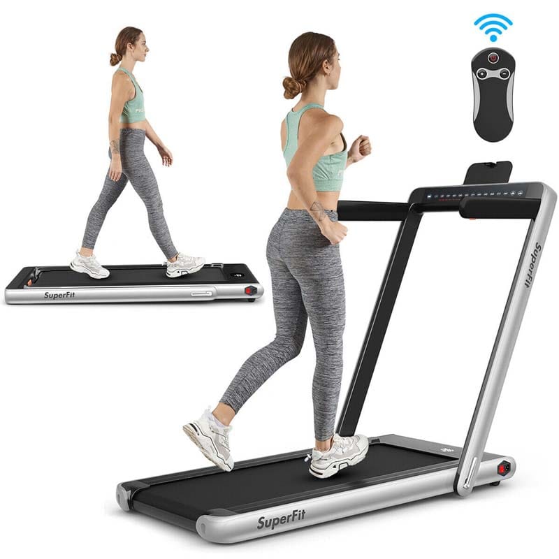 2-in-1 Folding Electric Treadmill. 2.25 HP. Under-Desk. with Dual Display and Smart App Control