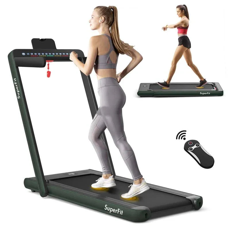 2-in-1 Folding Electric Treadmill. 2.25 HP. Under-Desk. with Dual Display and Smart App Control