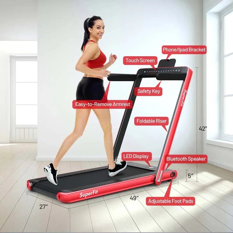 2-in-1 Folding Electric Treadmill. 2.25 HP. Under-Desk. with Dual Display and Smart App Control