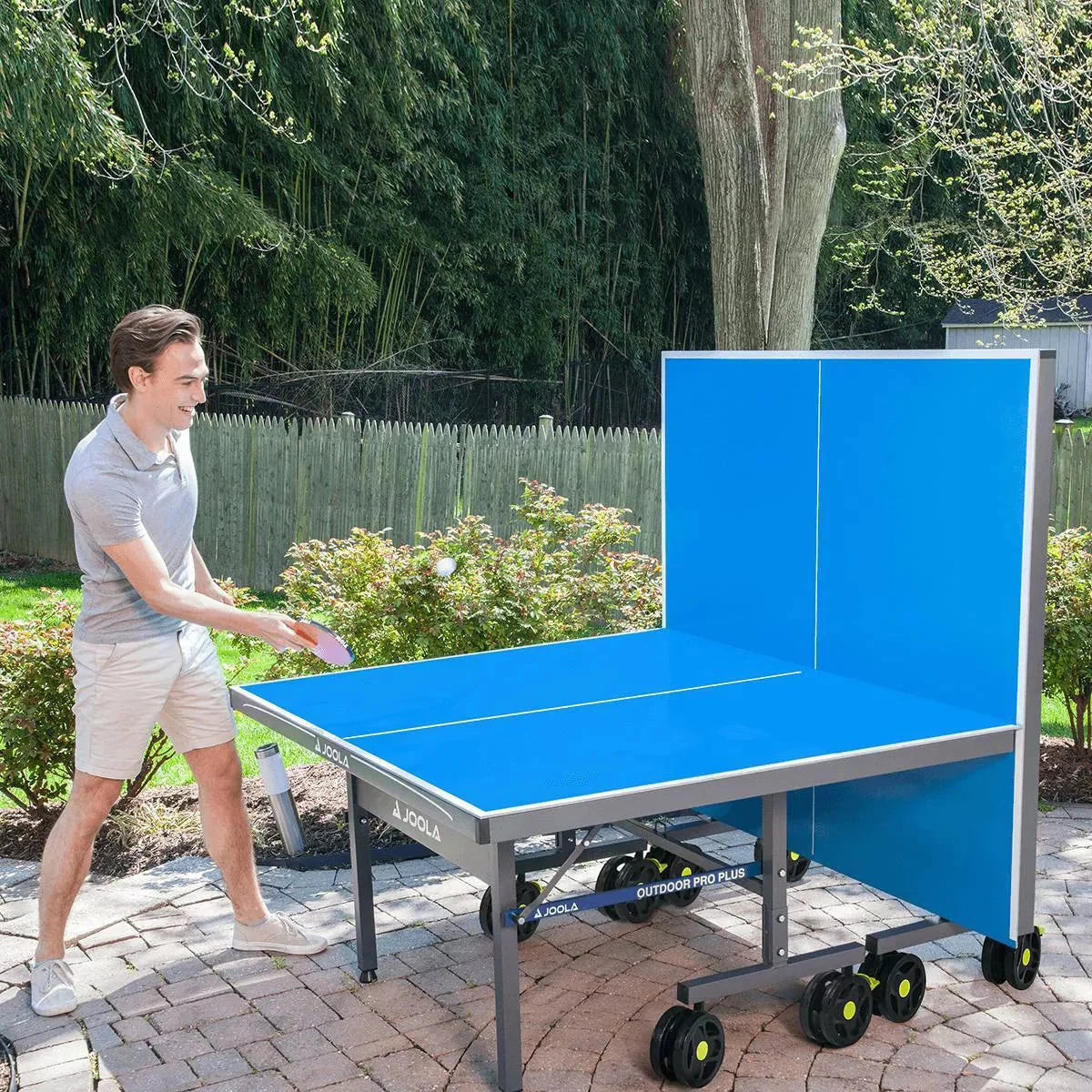 Mesa de Ping-Pong Exterior JOOLA Nova Pro Plus con Red Impermeable. 9x5 pies. Plegable. Superficie de Aluminio