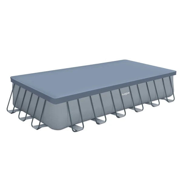 24 Durable Rectangular Pool Cover – Gray. for Oasis & Activity Pools