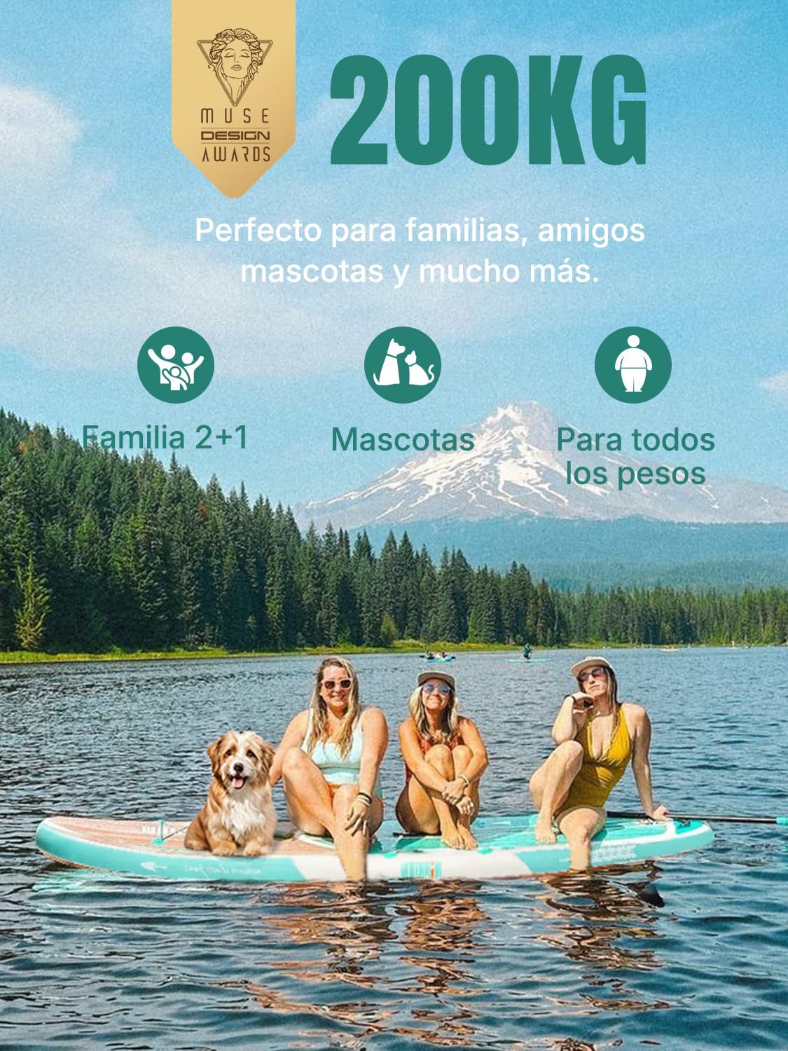 Niphean Tabla Paddle Surf Hinchable para Adultos con Todos los Accesorios. 320cm Paddle Surf Hinchable para Todos los Niveles. Sup Capacidad 200kg