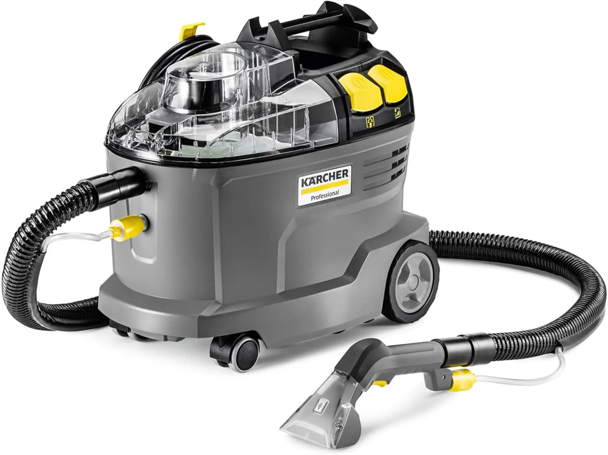 Kärcher Lava-aspiradora Puzzi 8/1. para tapicerías y superficies textiles. depósito: 8 l. caudal de pulverización: 1 l/min. superficie: 12-18 m²/h.