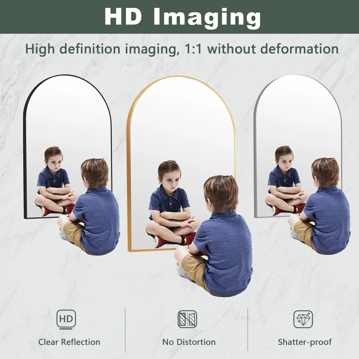 2 Pack 36x24 Inch Arched Bathroom Vanity Mirrors. Wall Mounted Decorative Mirrors for Bathroom and Bedroom