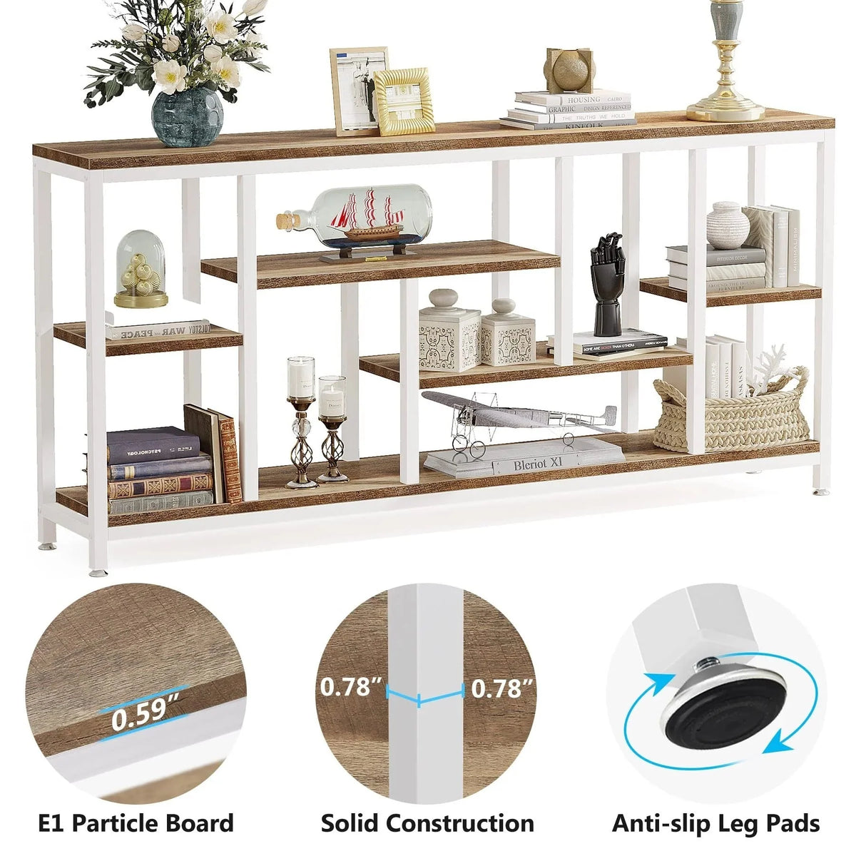 70.9 Inch Console Sofa Table with Storage. 3-Tier Entryway Table for Hallway