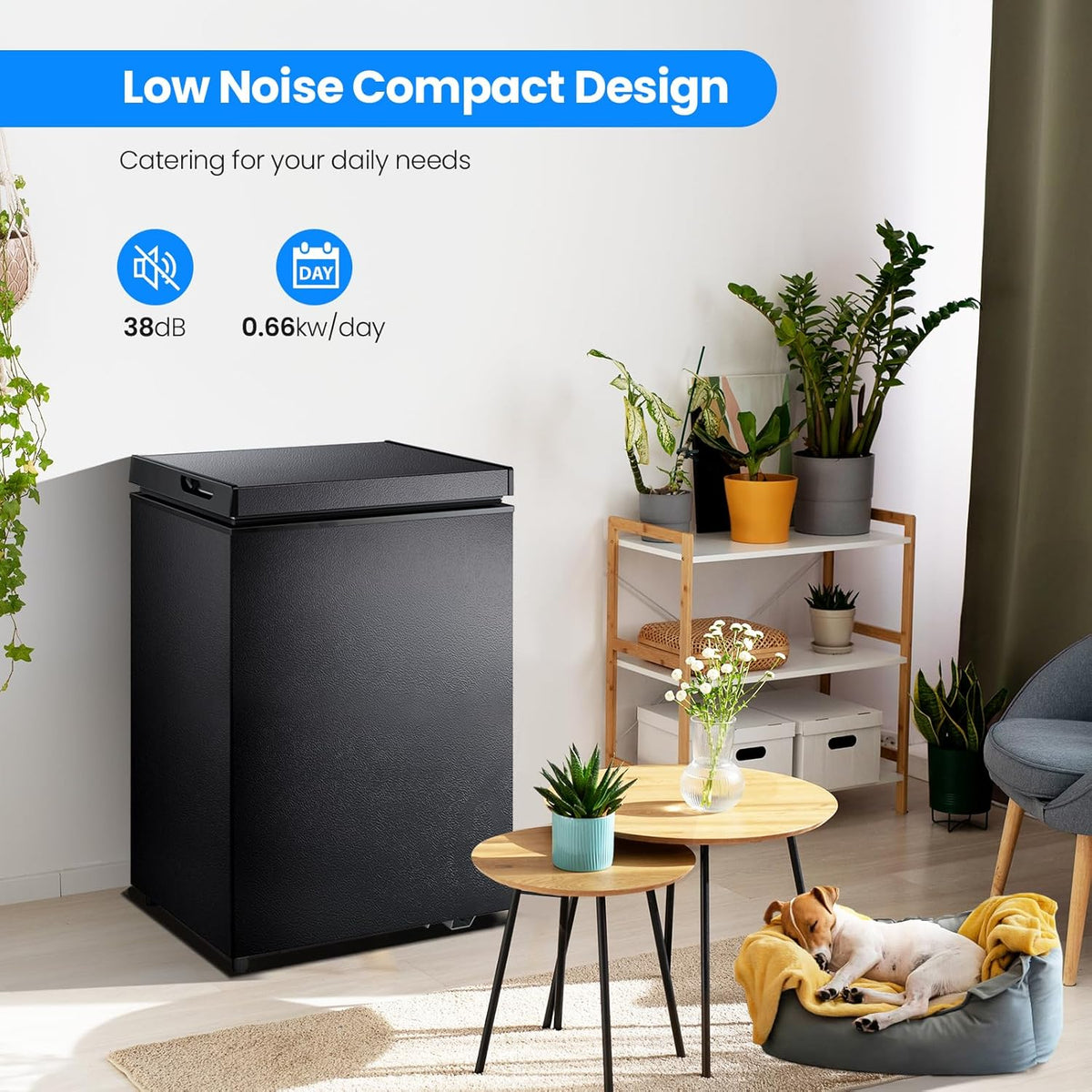 3.5 Cubic Feet Chest Freezer with 2 Removable Baskets Free Standing Top Open Door Compact Freezer with Adjustable Temperature for Home/Kitchen/Office/Bar (3.5 Cubic Feet. White)