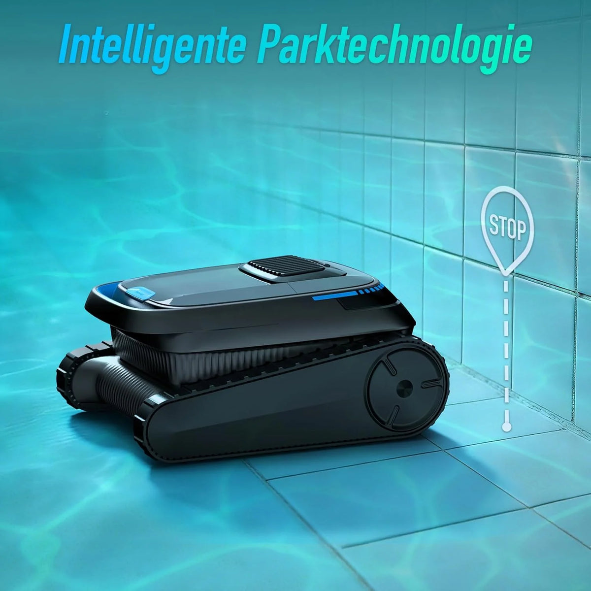 (2026 Neu) PC10 Poolroboter. Poolsauger Akku Kabelloser. Poolroboter Boden und Wand. Wasserlinie. 18927 LPH. Intelligenten Navigation. Wandklettern.