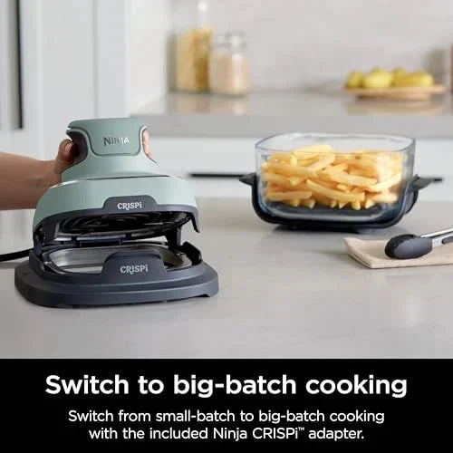 2026 Ninja Crispi Freidora de Aire Caliente. Compatible con Microondas. Congelador y Lavavajillas. Sistema de Cocina Portátil en Vidrio No Tóxico.