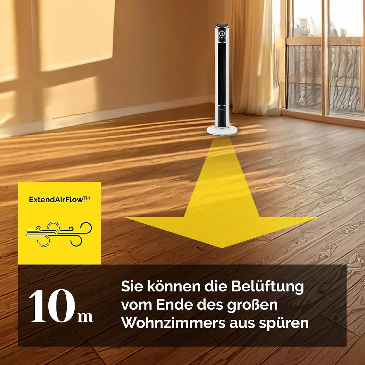 Yoer 29dB Leiser Turmventilator. Ionisator. 10 m Reichweite. Neigungswinkeleinstellung. 12 Geschwindigstufen. 4 Modi. 12 Std. Timer. 90° Oszillation.