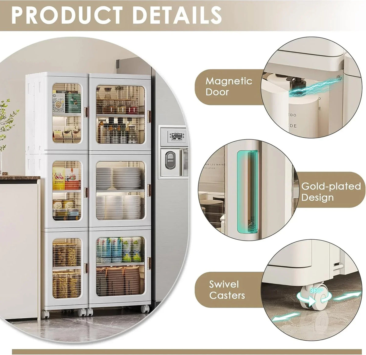 4-Tier Tall Narrow Plastic Storage Cabinet. Slim Vertical Organizer for Bathroom. Bedroom and Home Storage