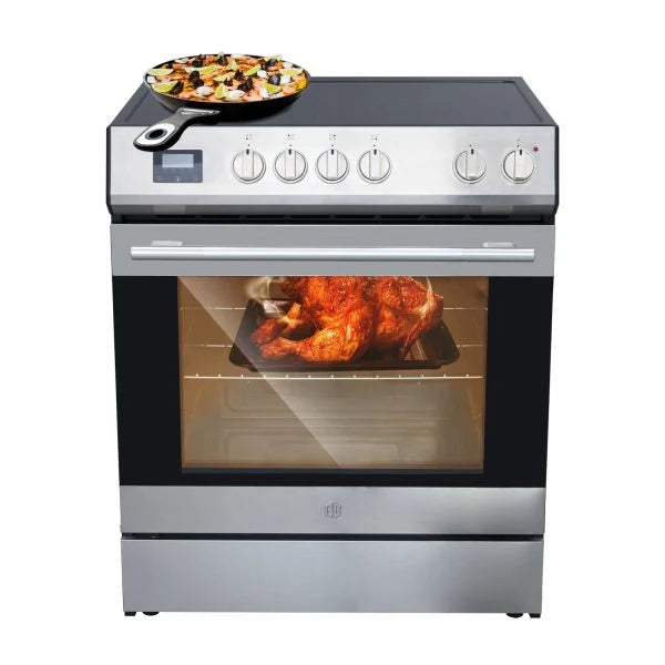 5.0 Cu. Ft. Freestanding Electric Range with Front Controls and 5 Cooktop Elements. Stainless Steel