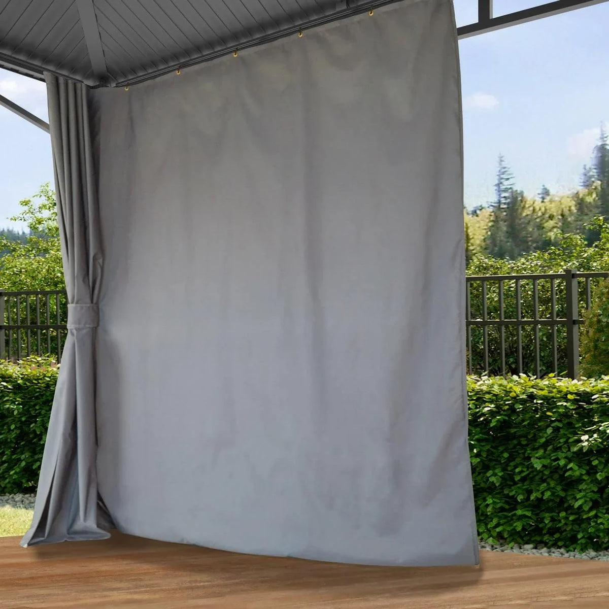 TOOLPORT Gartenpavillon 3x3 m Stahldach Hardtop 4 Seitenteile in Grau. Pfosten 9x9 cm