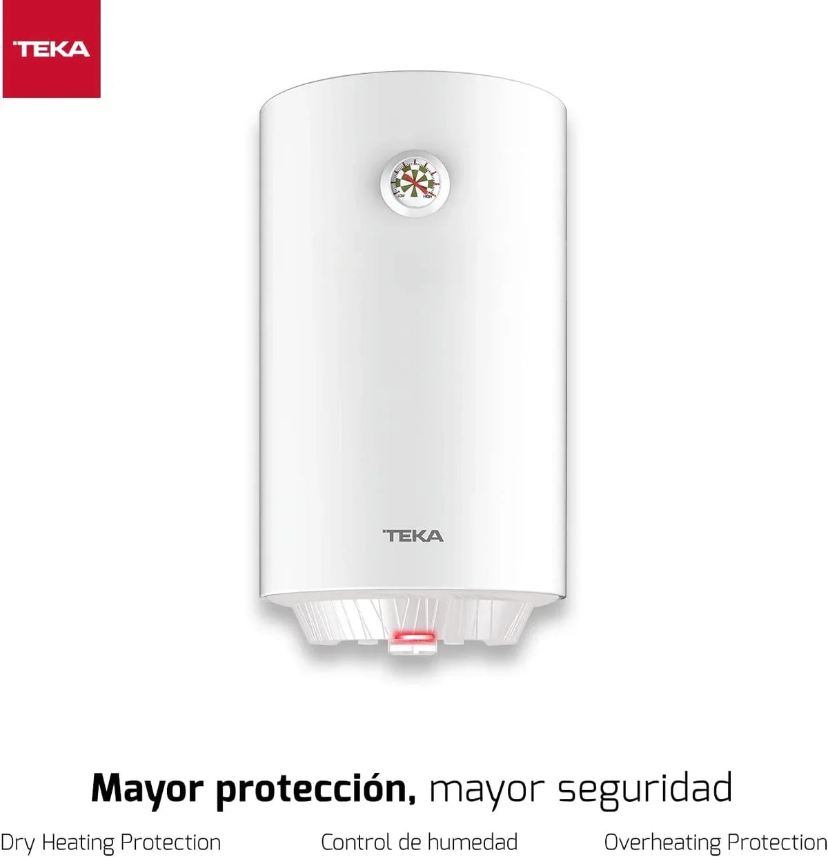 TEKA Termo Eléctrico 50 L. Instalación Vertical. Protección Sobrecalentamiento. Indicador LED. Modelo EWH 50 C
