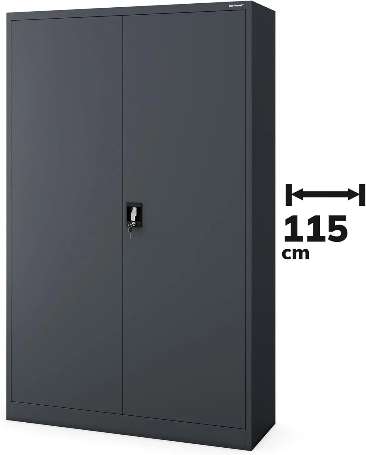 Jan Nowak Metallschrank Jan II 185 x 115 x 40 cm - Aktenschrank abschließbar mit 2 Türen. Mehrzweckschrank mit 5 Ebenen. Büroschrank aus Stahlschrank