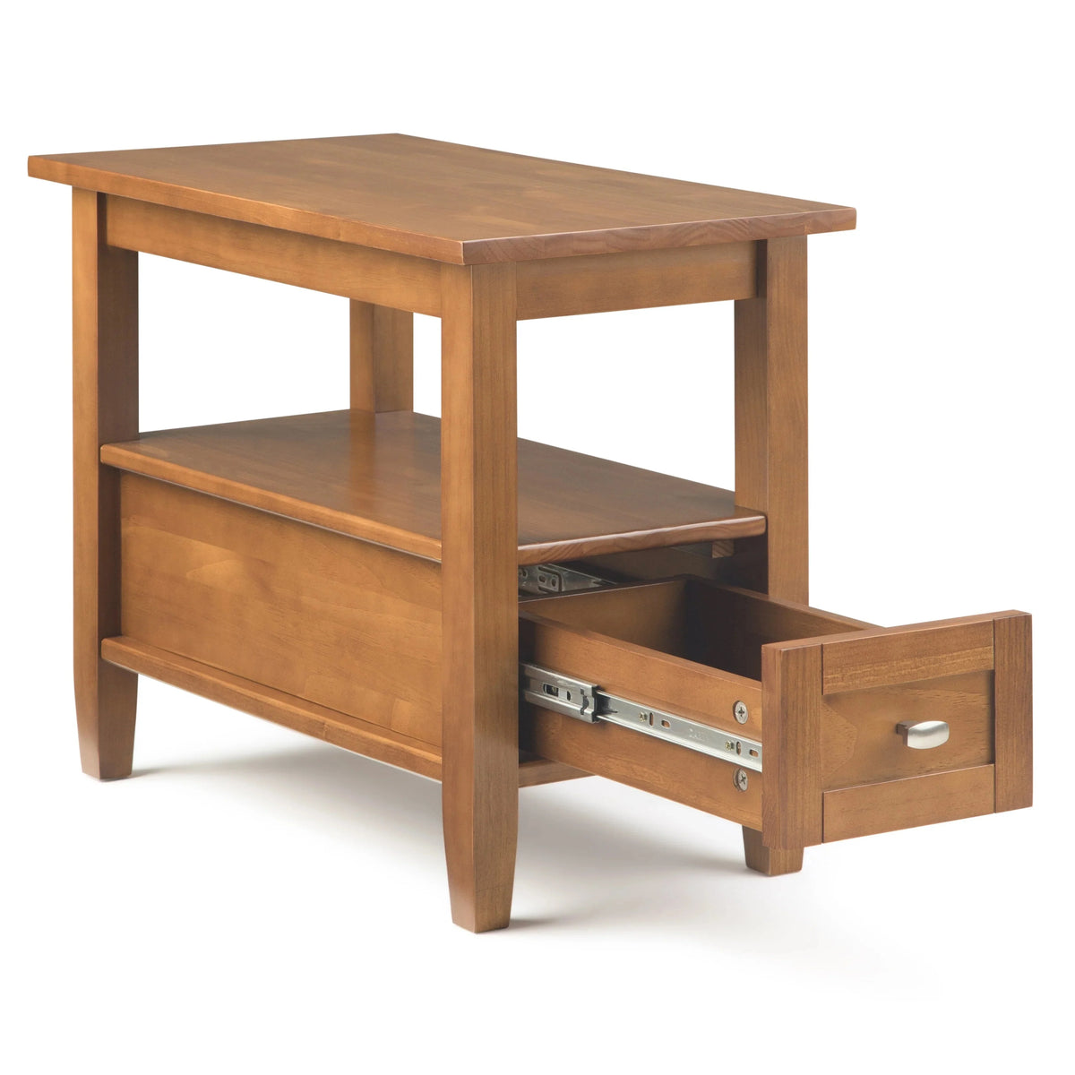 14 Wide Solid Wood Narrow Side Table. Rectangle Transitional Style Accent Table