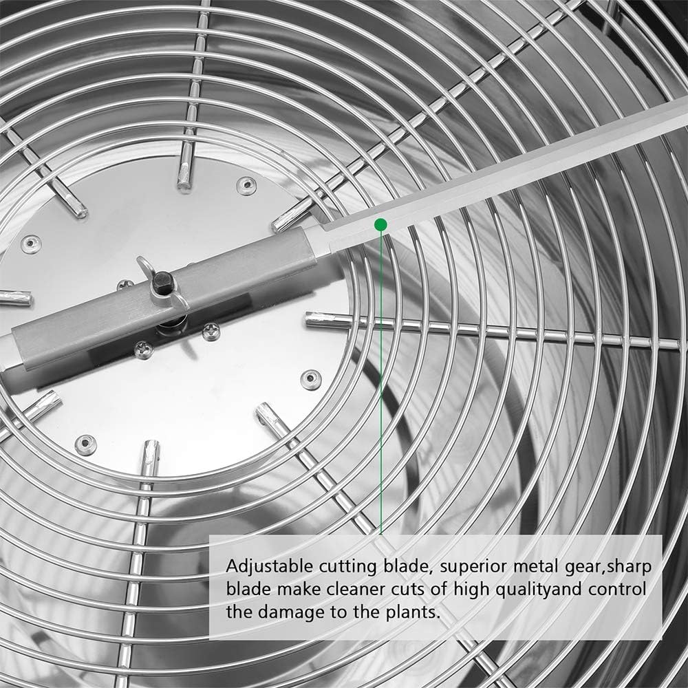 16-inch blade trimmer. using a twisted rotation cutting method. suitable for trimming plant buds and flowers. Equipped with upgraded gears. with sharp blades (2 serrated blades and 2 straight blades)