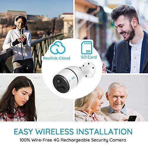 3G/4G LTE Outdoor Solar-Powered Celluar Security Camera. Wirefree Rechargeable Battery Camera System