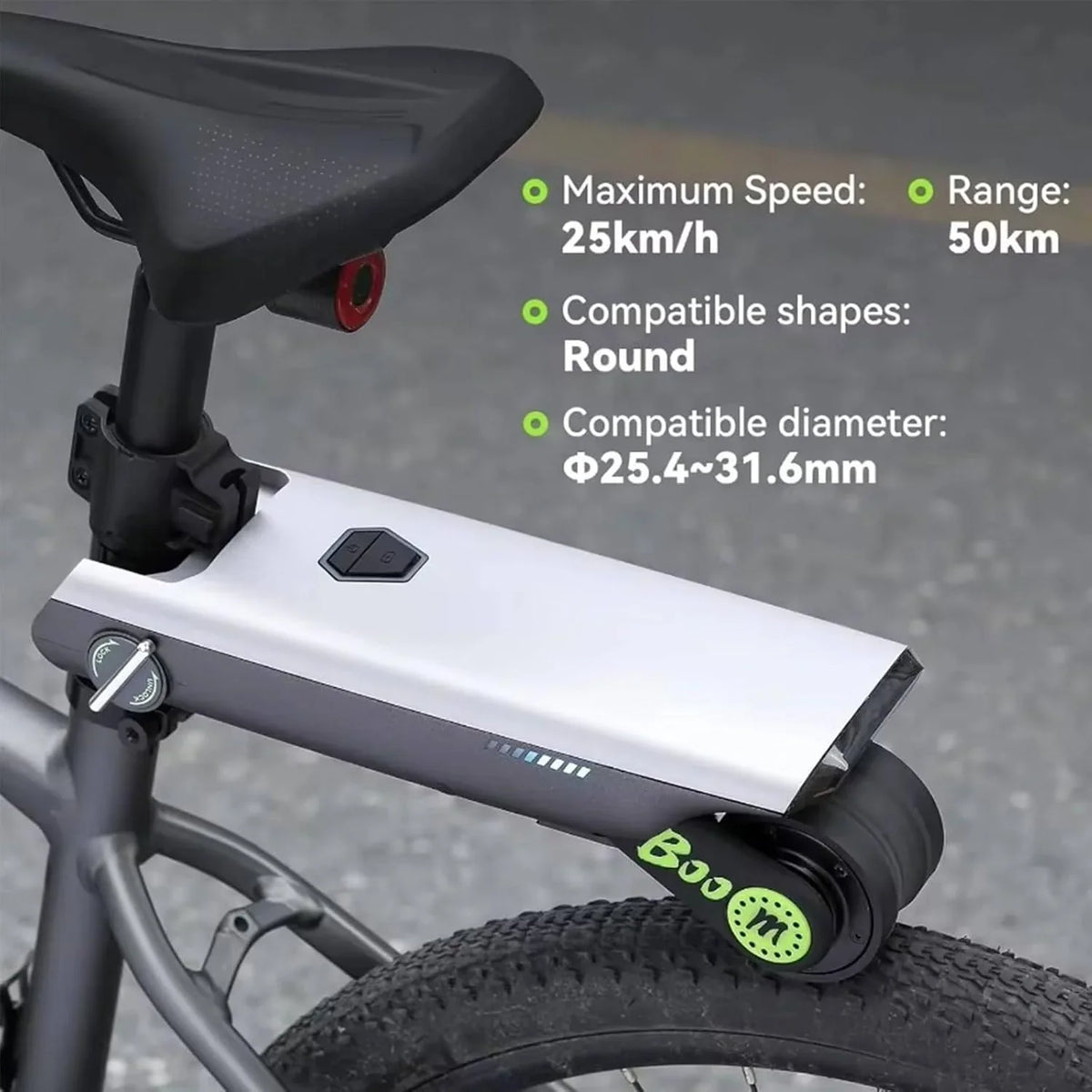 Kit ConversióN Bicicleta EléCtrica + Adaptador Tija SillíN 6 Velocidades. MáX. 15.5 Mph. 2 Kg Ligero De Transportar + Control De AplicacióN. Bueno