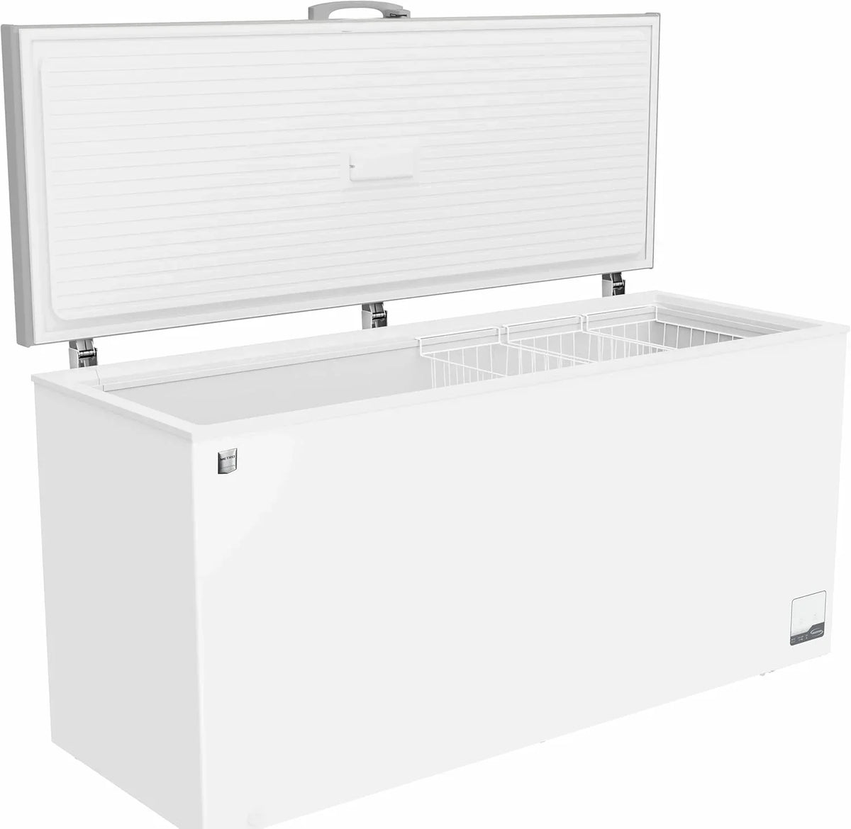 METRO Professional Congelador horizontal GHF2700S. 188 x 73.5 x 94.5 cm. 700 L. 125W. 3 cestas. iluminación LED. 6 ruedas. con cerradura. blanco/gris