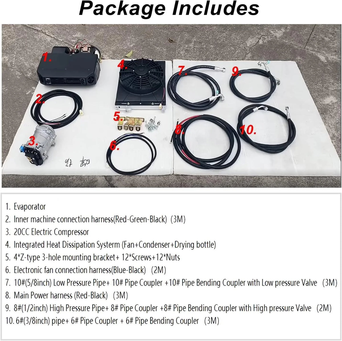Elektrische Klimaanlage 12 V Unter-Armaturenbrett-Klimatisierungs-Kit 12 Volt Universal-Auto-Klimaanlage Geeignet für Van. Auto. Wohnmobil. LKW. Boot.