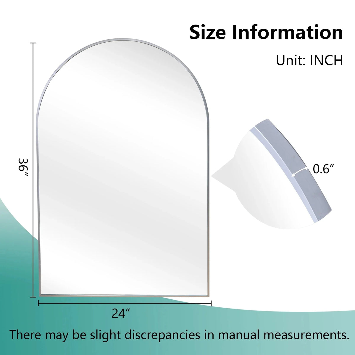 2 Pack 36x24 Inch Arched Bathroom Vanity Mirrors. Wall Mounted Decorative Mirrors for Bathroom and Bedroom