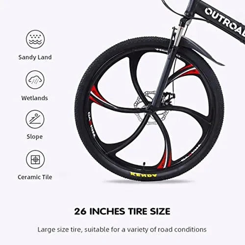 26-Inch Folding Mountain Bike for Adults. 21-Speed. Dual Suspension