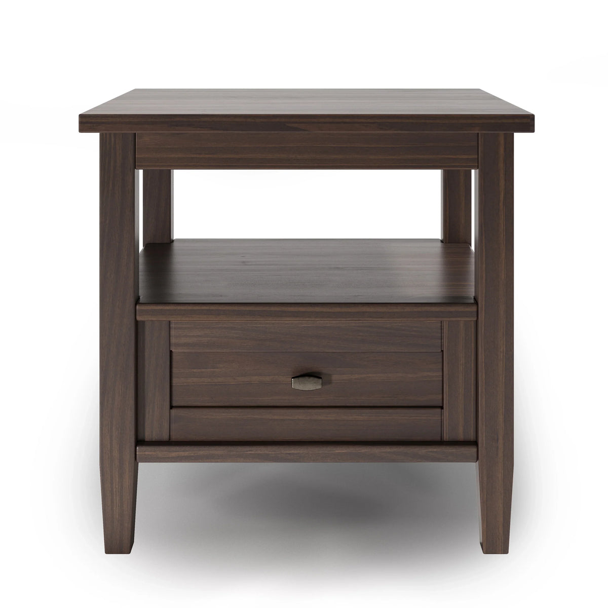 20 Inch Wide Solid Wood Rectangle End Table. Transitional Side Table