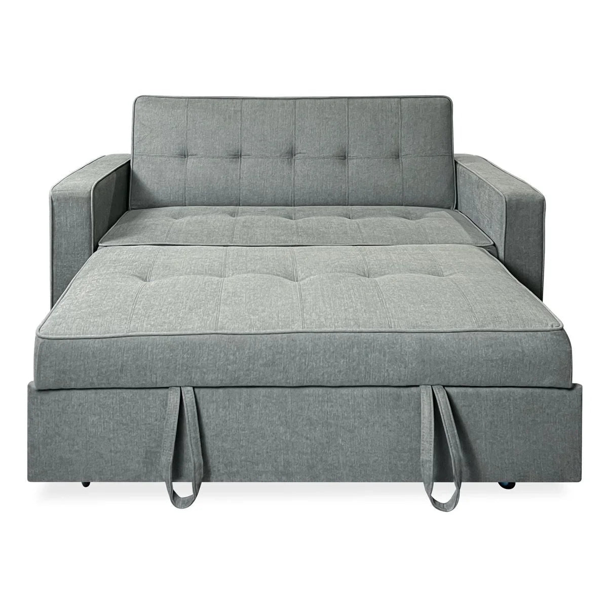 Sofá Cama De 2 Plazas Modelo Vienna Con Reposabrazos. Gris. Diseño Moderno. Práctico Y Funcional