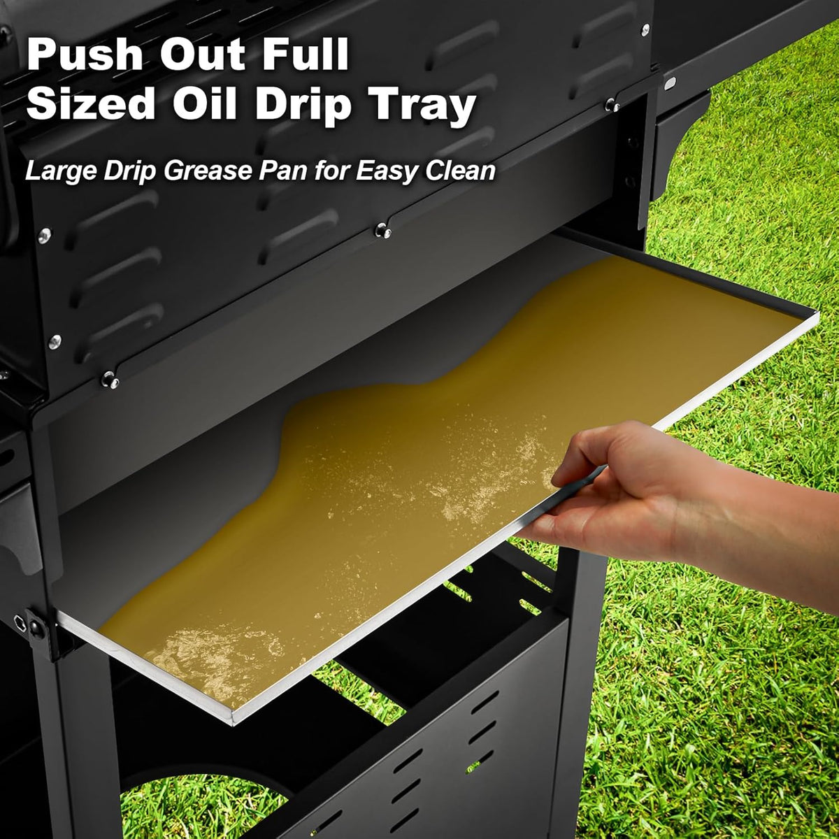 4-Burner Propane Gas Grill with Cast Iron Grates. Side Stove and 44.000 BTU Stainless Steel Burners