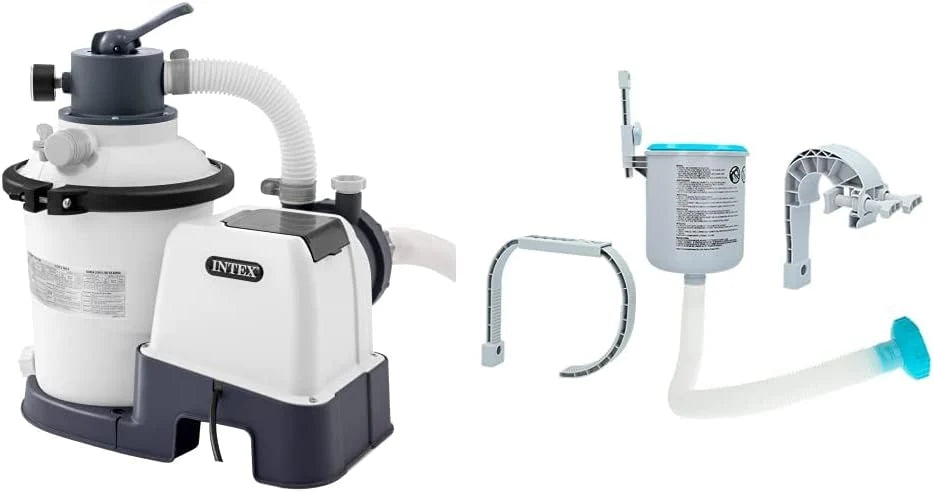 Intex Depuradora Arena Krystal Clear 3.500 l/h Skimmer Deluxe Filtro 3.028 l/h Easy Set-Metal Frame. 49x43x34 cm. Color Blanco