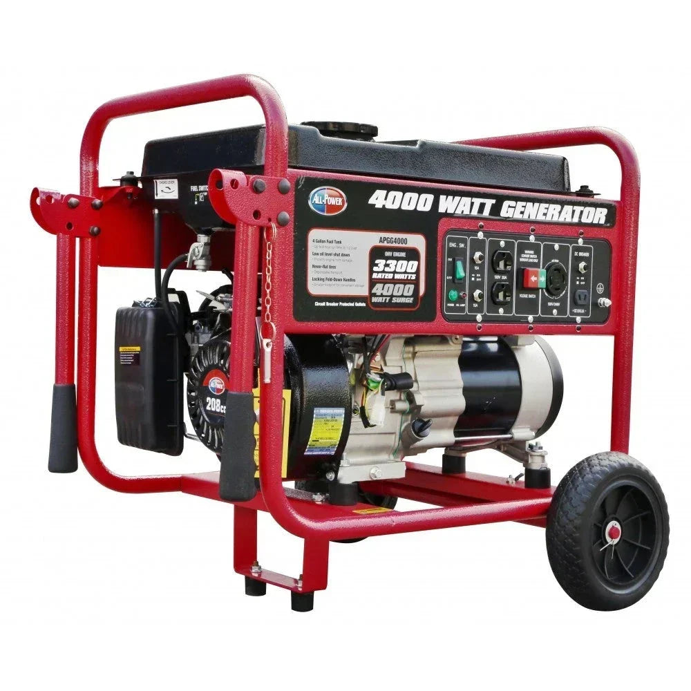 4000 Watt Generator APGG4000. 4000W Portable Generator for Home Use Power Backup. RV Standby. Hurricane Damage Restoration Power Backup.