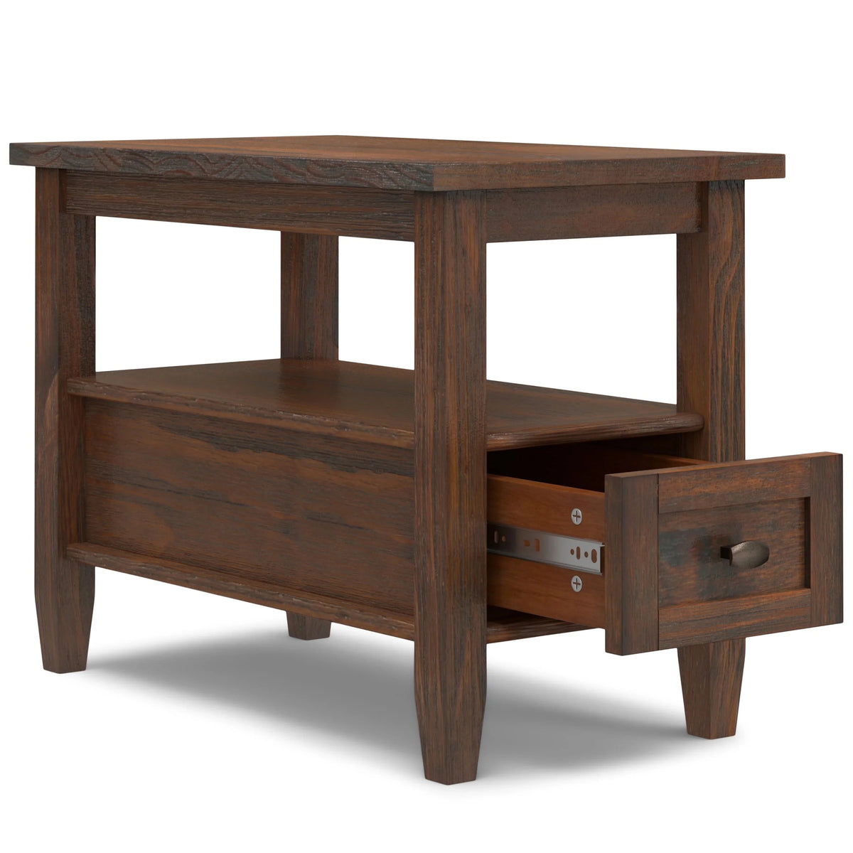 14 Wide Solid Wood Narrow Side Table. Rectangle Transitional Style Accent Table
