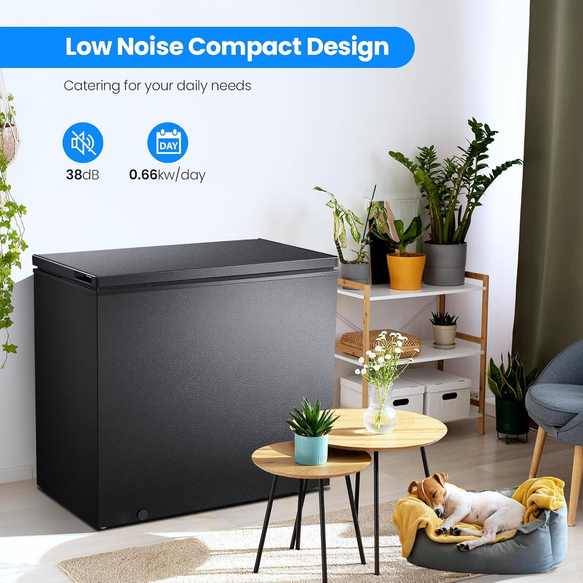 3.5 Cubic Feet Chest Freezer with 2 Removable Baskets Free Standing Top Open Door Compact Freezer with Adjustable Temperature for Home/Kitchen/Office/Bar (3.5 Cubic Feet. White)
