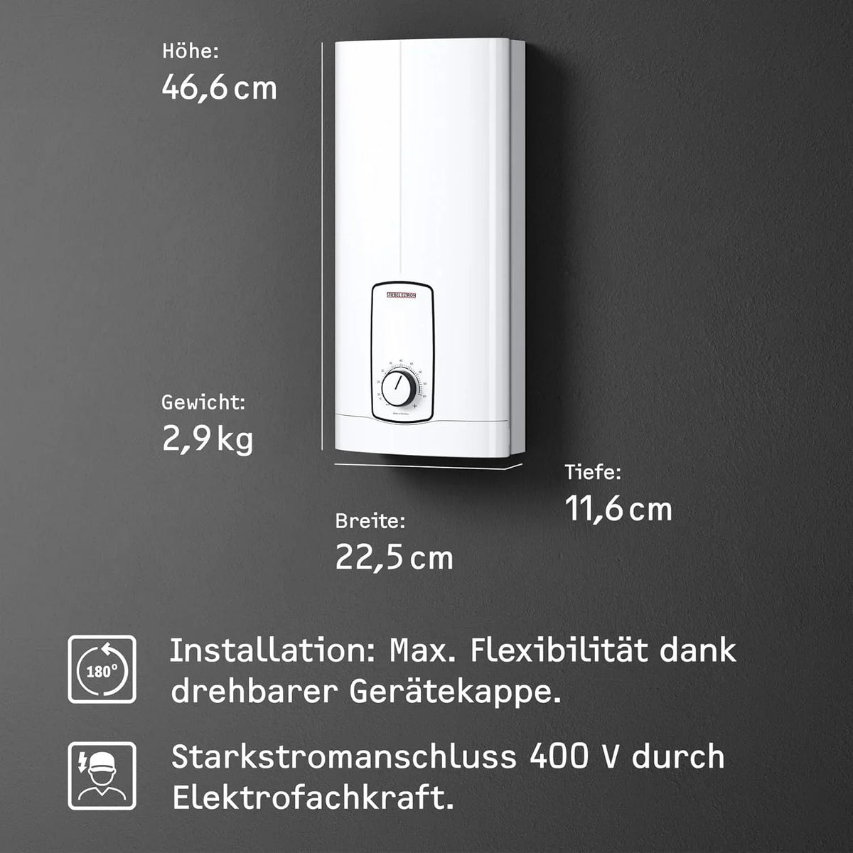 STIEBEL ELTRON Neueste Generation Elektronischer Durchlauferhitzer DHB 27 ST Trend. besonders energiesparend dank 3i-Technologie. gradgenaue